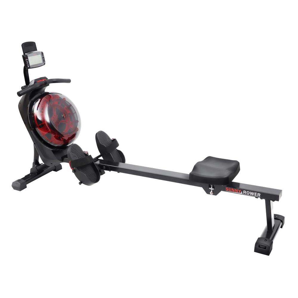 Sunny Health & Fitness Hydro + Dual Resistance Smart Magnetic Water Rowing Machine in Black - SF-RW522017BLK. Picture 9