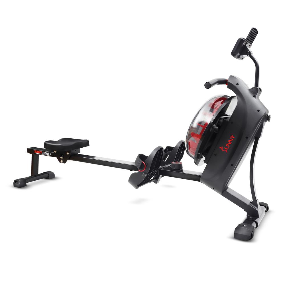 Sunny Health & Fitness Hydro + Dual Resistance Smart Magnetic Water Rowing Machine in Black - SF-RW522017BLK. Picture 1