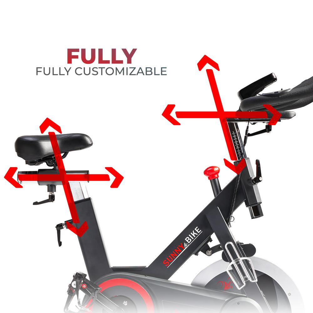 Sunny Health & Fitness Premium Indoor Cycling Smart Stationary Bike with Exclusive SunnyFit® App Enhanced Bluetooth Connectivity. Picture 6