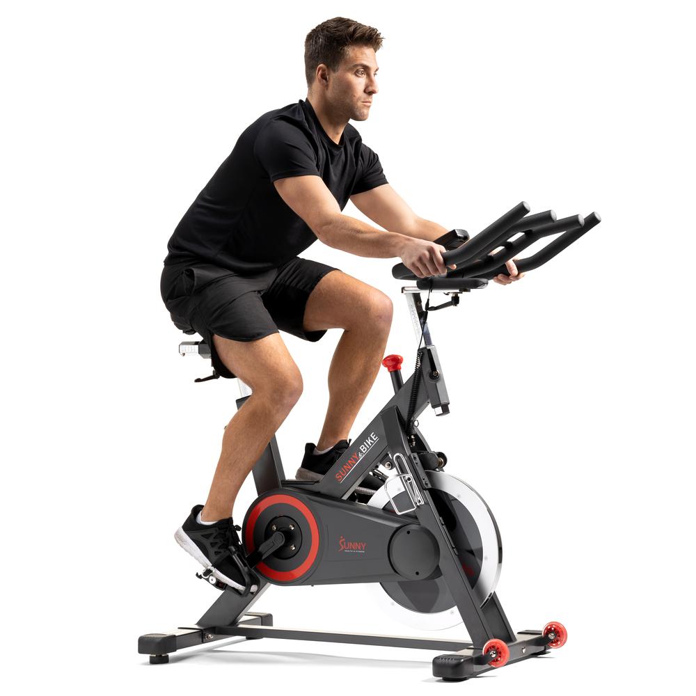 Sunny Health & Fitness Premium Indoor Cycling Smart Stationary Bike with Exclusive SunnyFit® App Enhanced Bluetooth Connectivity. Picture 2