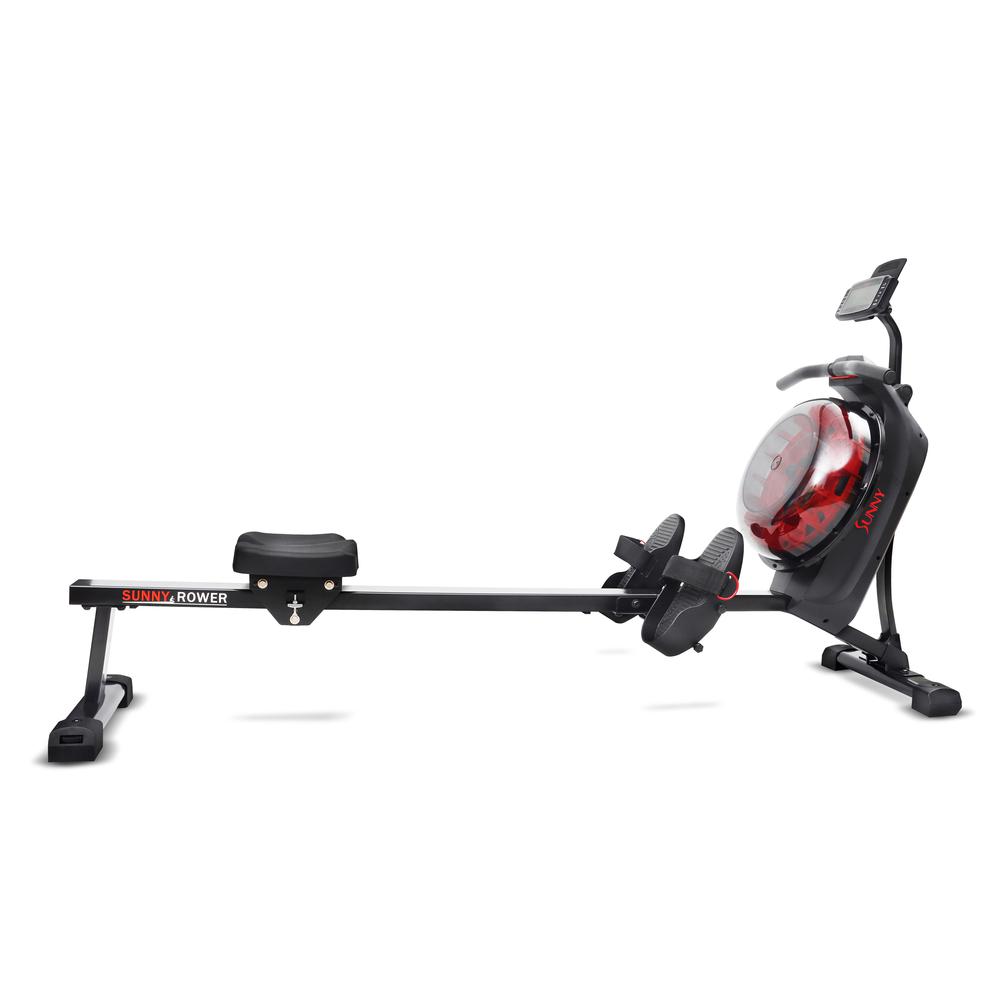 Sunny Health & Fitness Hydro + Dual Resistance Smart Magnetic Water Rowing Machine in Black - SF-RW522017BLK. Picture 3