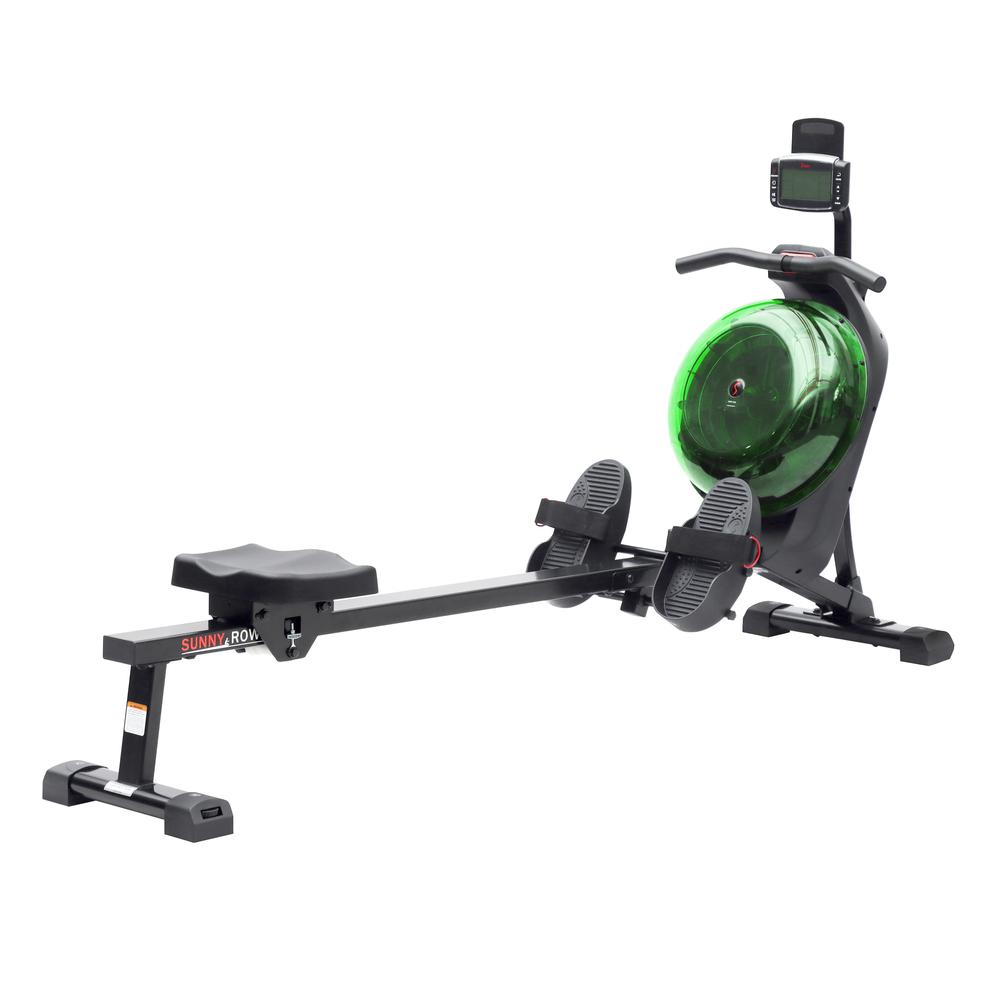 Sunny Health & Fitness Hydro + Dual Resistance Smart Magnetic Water Rowing Machine in Green- SF-RW522017GRN. Picture 10