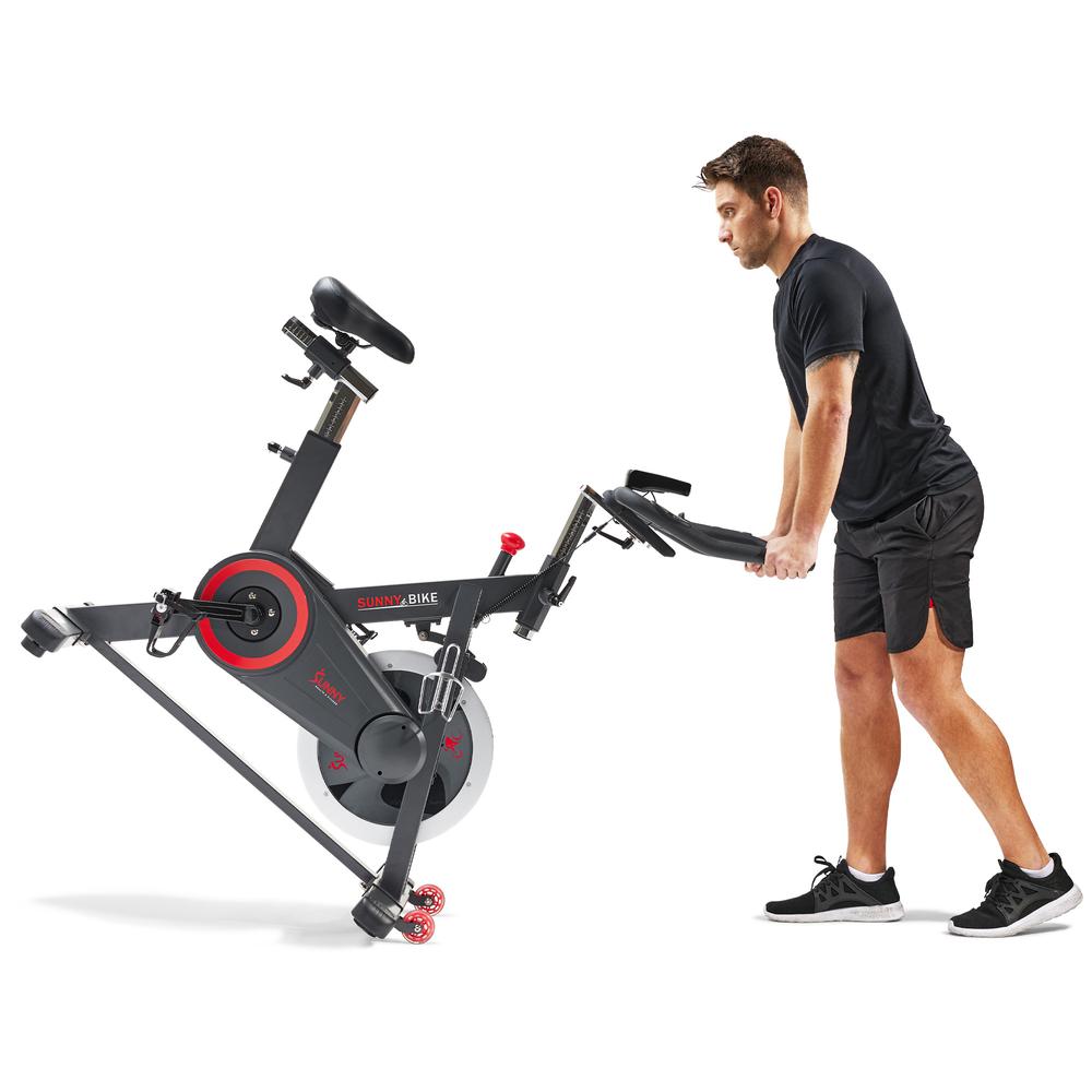 Sunny Health & Fitness Premium Indoor Cycling Smart Stationary Bike with Exclusive SunnyFit® App Enhanced Bluetooth Connectivity. Picture 12