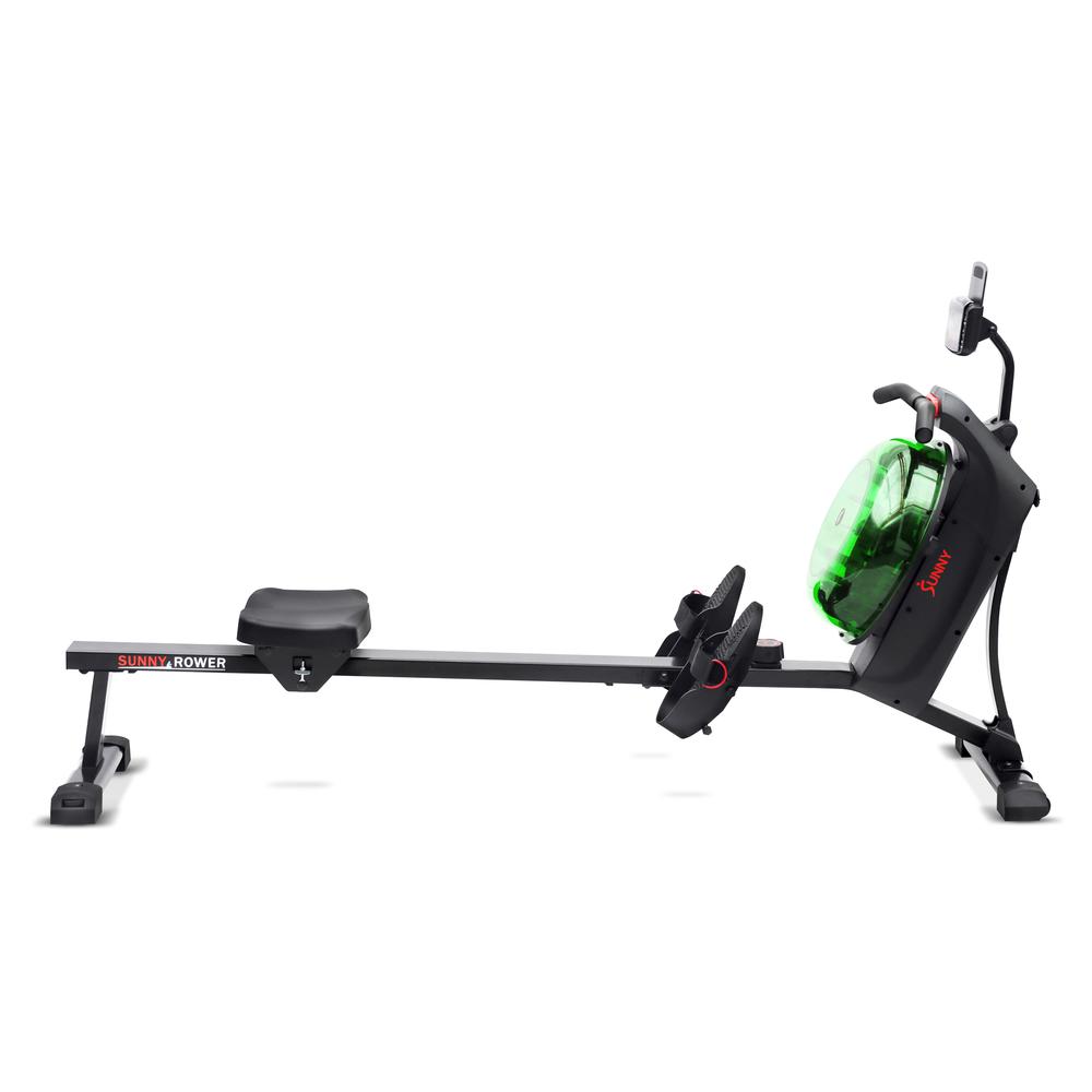 Sunny Health & Fitness Hydro + Dual Resistance Smart Magnetic Water Rowing Machine in Green- SF-RW522017GRN. Picture 1