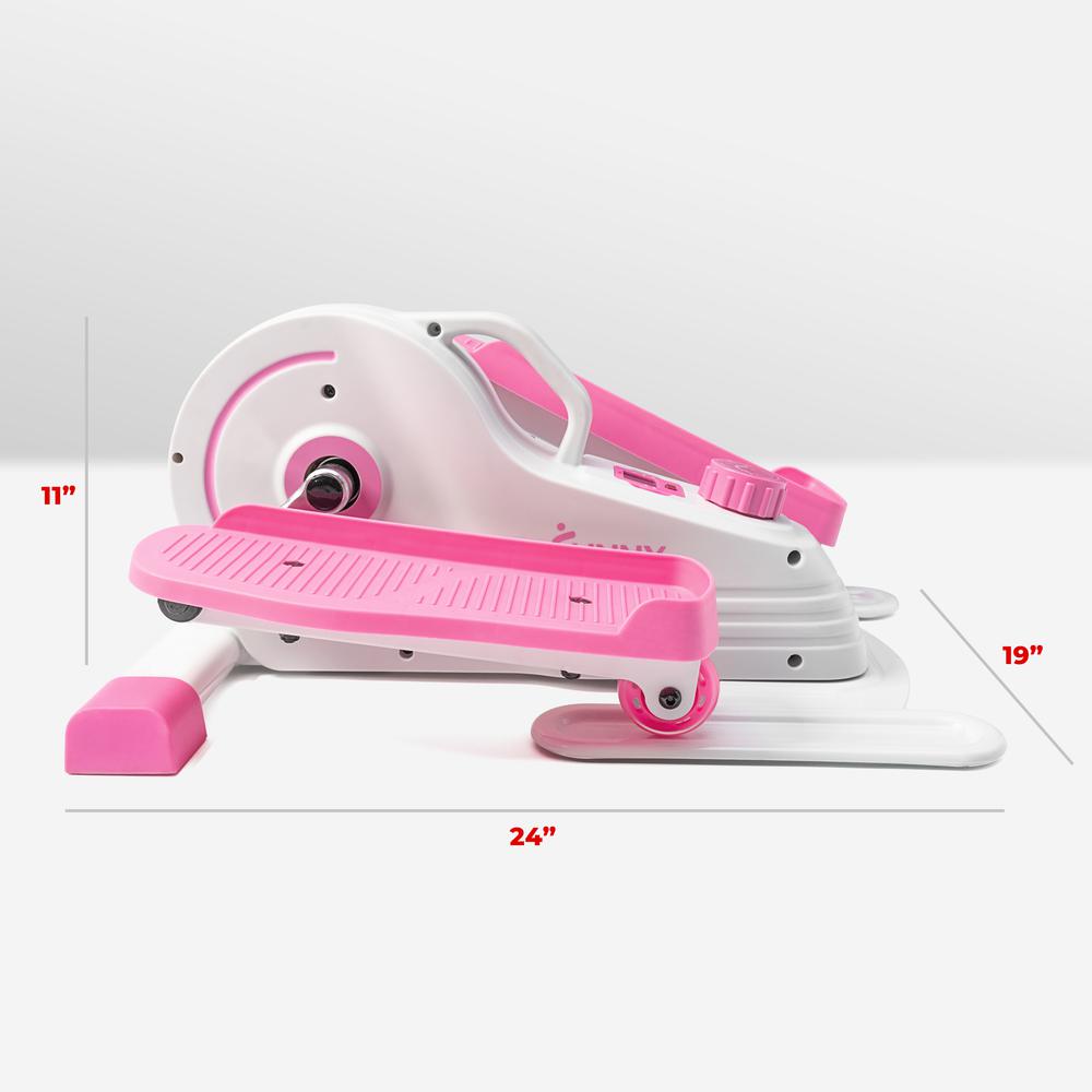 Sunny Health & Fitness Pink Under Desk Elliptical Machine - P2030. Picture 3