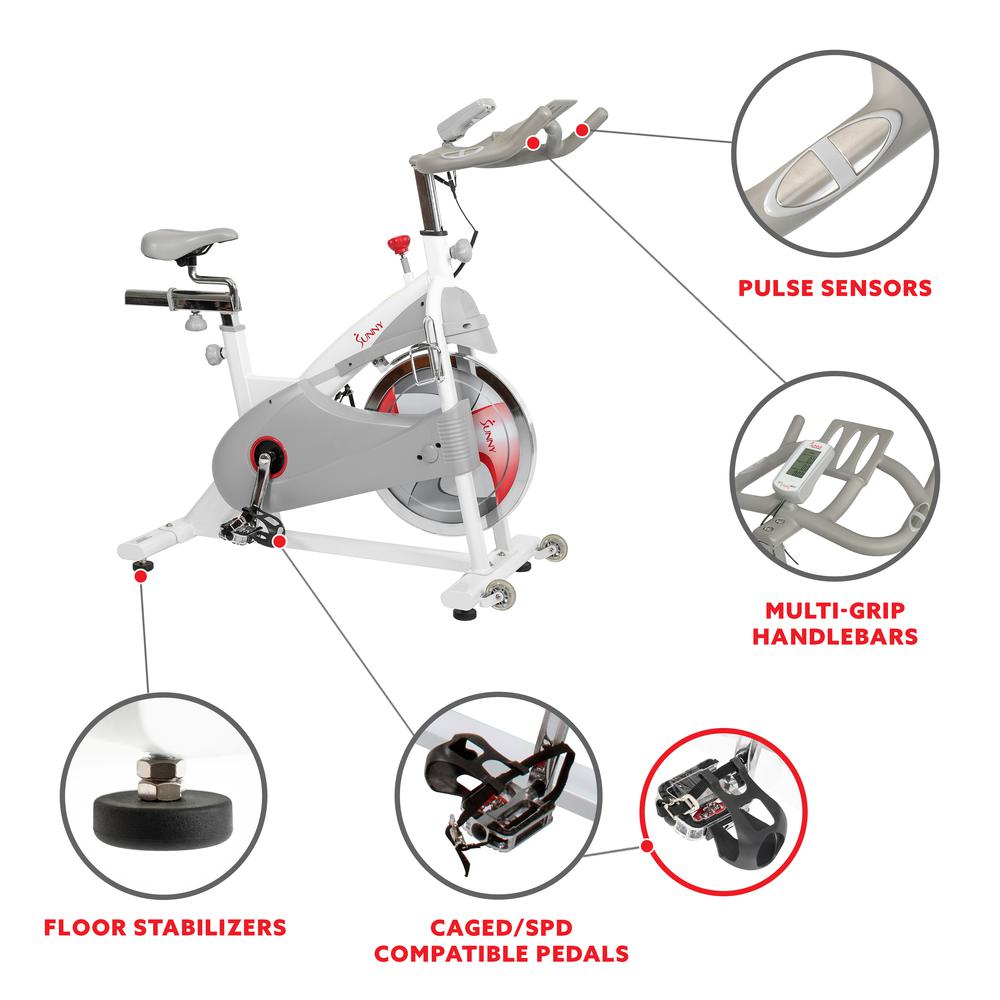 Sunny Health & Fitness Magnetic Belt Drive Premium Indoor Cycling Bike - SF-B1876. Picture 4