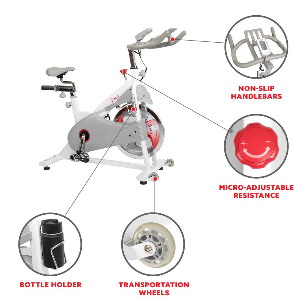 Sunny Health & Fitness Magnetic Belt Drive Premium Indoor Cycling Bike - SF-B1876. Picture 5
