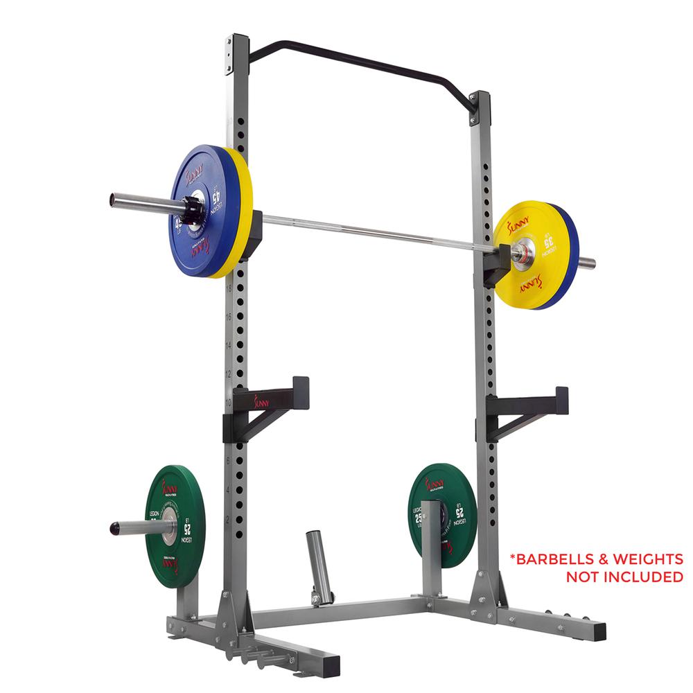 Power and Squat Rack with High Weight Capacity, Olympic Weight Plate Storage and 360° Swivel Landmine and Power Band Attachment. Picture 4