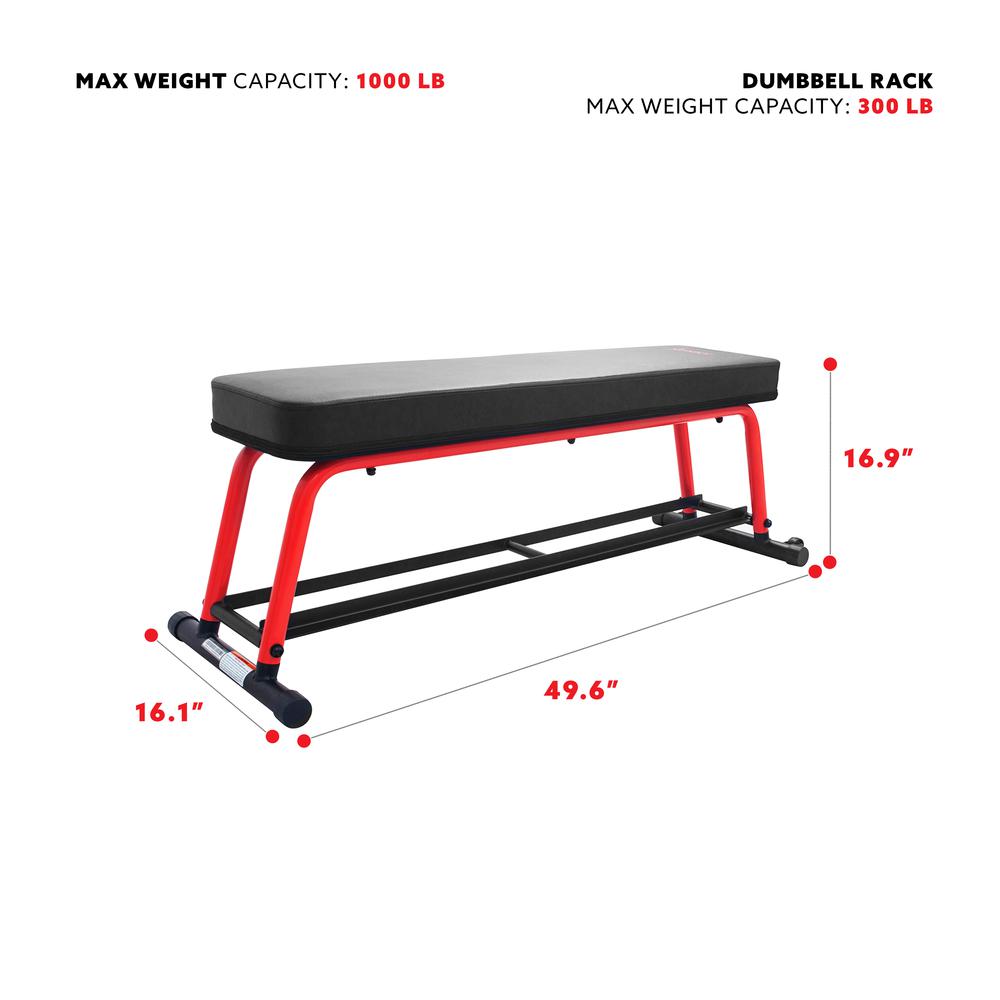 Sunny Health & Fitness Power Zone Strength Flat Bench - SF-BH6996. Picture 3