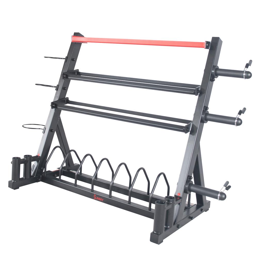 Sunny Health & Fitness All-In-One Weights Storage Rack Stand. Picture 2