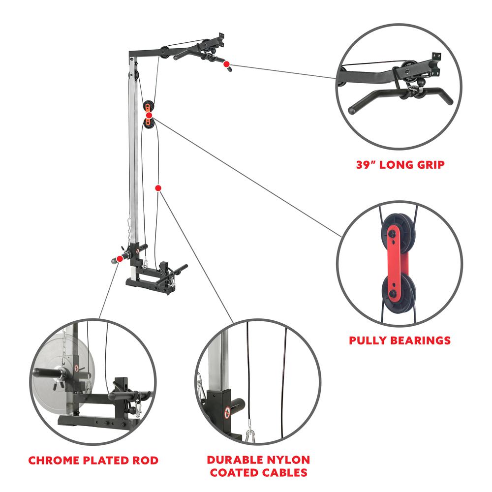 Sunny Health & Fitness Lat Pull Down Attachment Pulley System for Power Racks – SF-XF9927. Picture 2