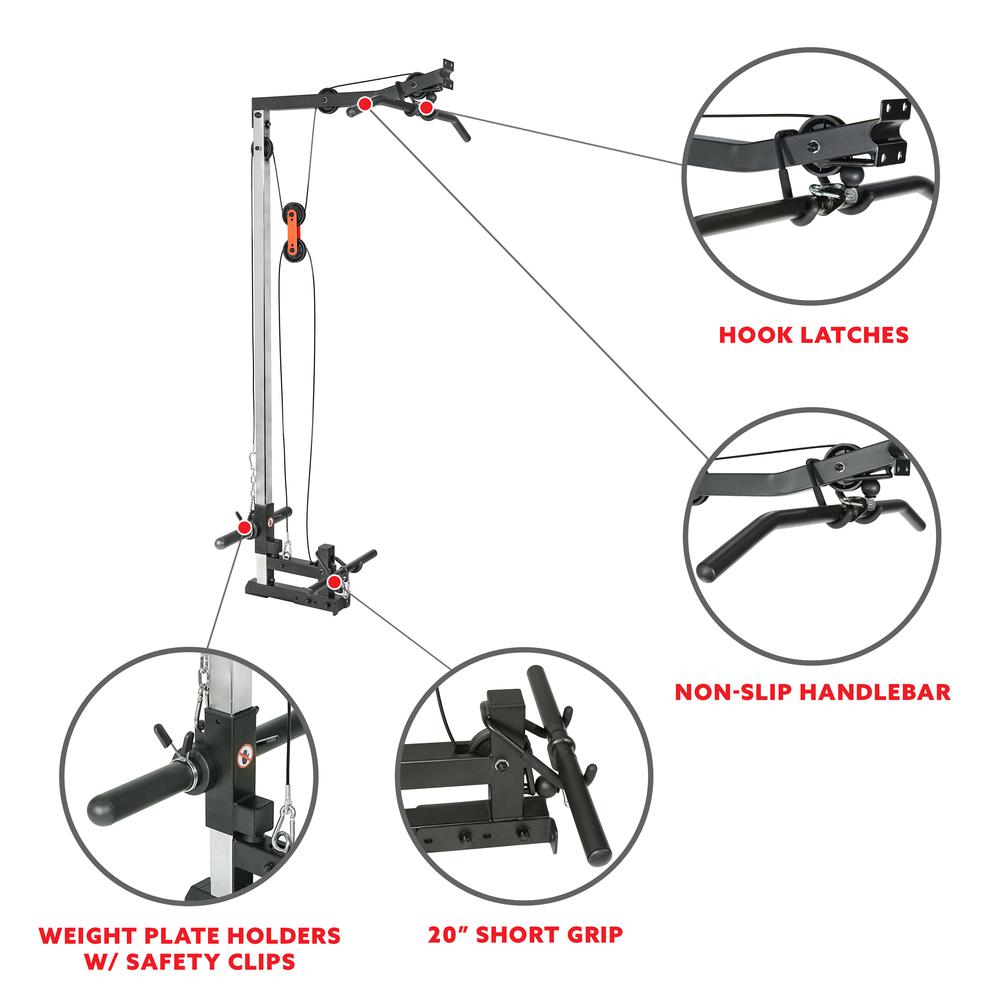 Sunny Health & Fitness Lat Pull Down Attachment Pulley System for Power Racks – SF-XF9927. Picture 3