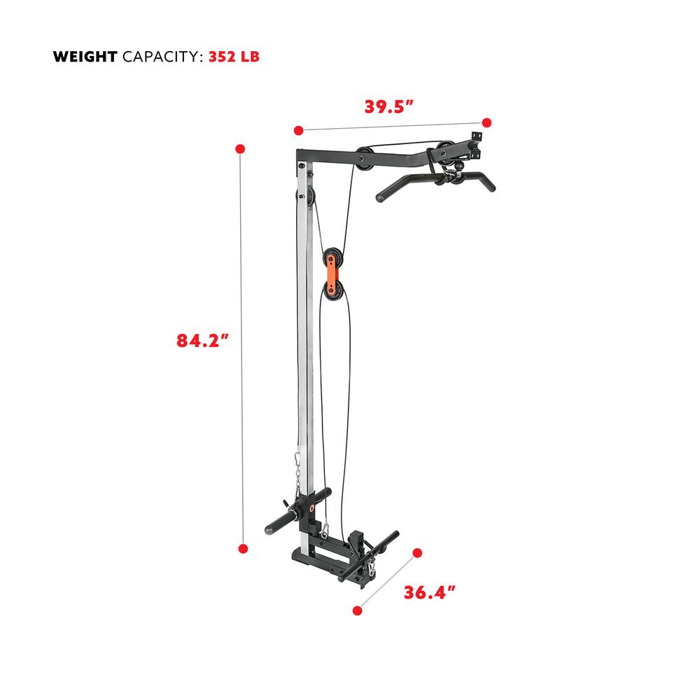 Sunny Health & Fitness Lat Pull Down Attachment Pulley System for Power Racks – SF-XF9927. Picture 4