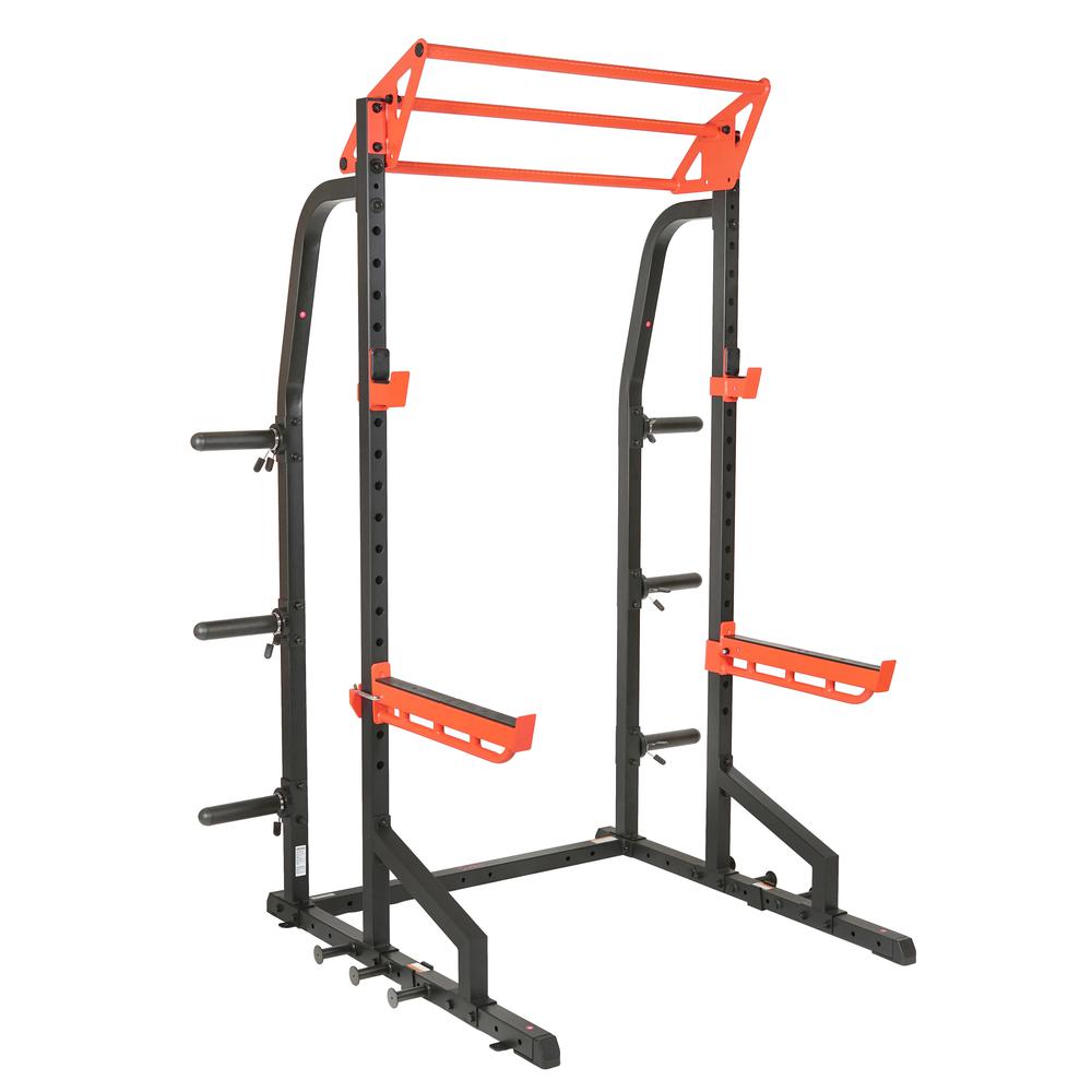 Sunny Health & Fitness Power Zone Half Rack Heavy Duty Performance Power Cage with 1000 LB Weight Capacity – SF-XF9933. Picture 1