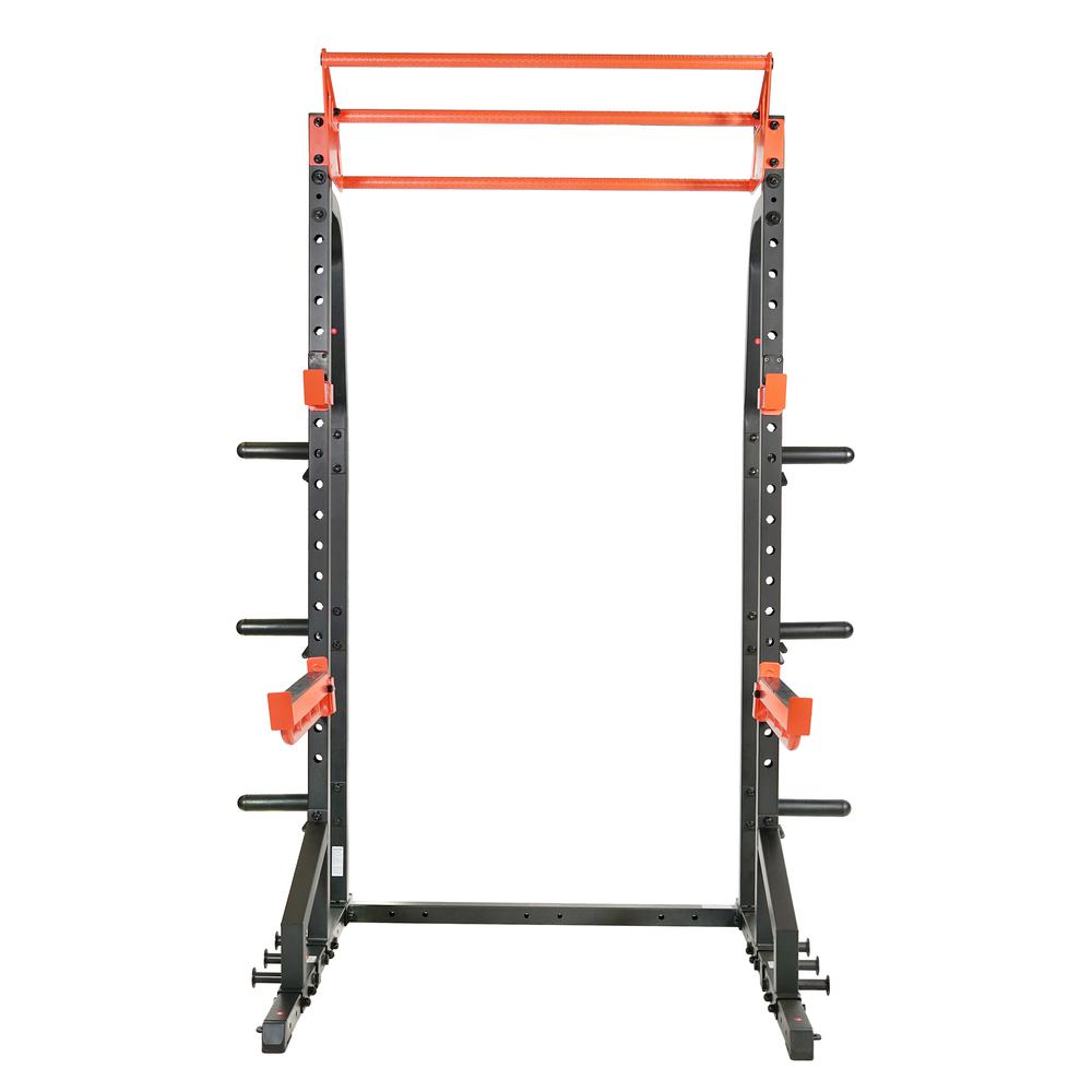 Sunny Health & Fitness Power Zone Half Rack Heavy Duty Performance Power Cage with 1000 LB Weight Capacity – SF-XF9933. Picture 2