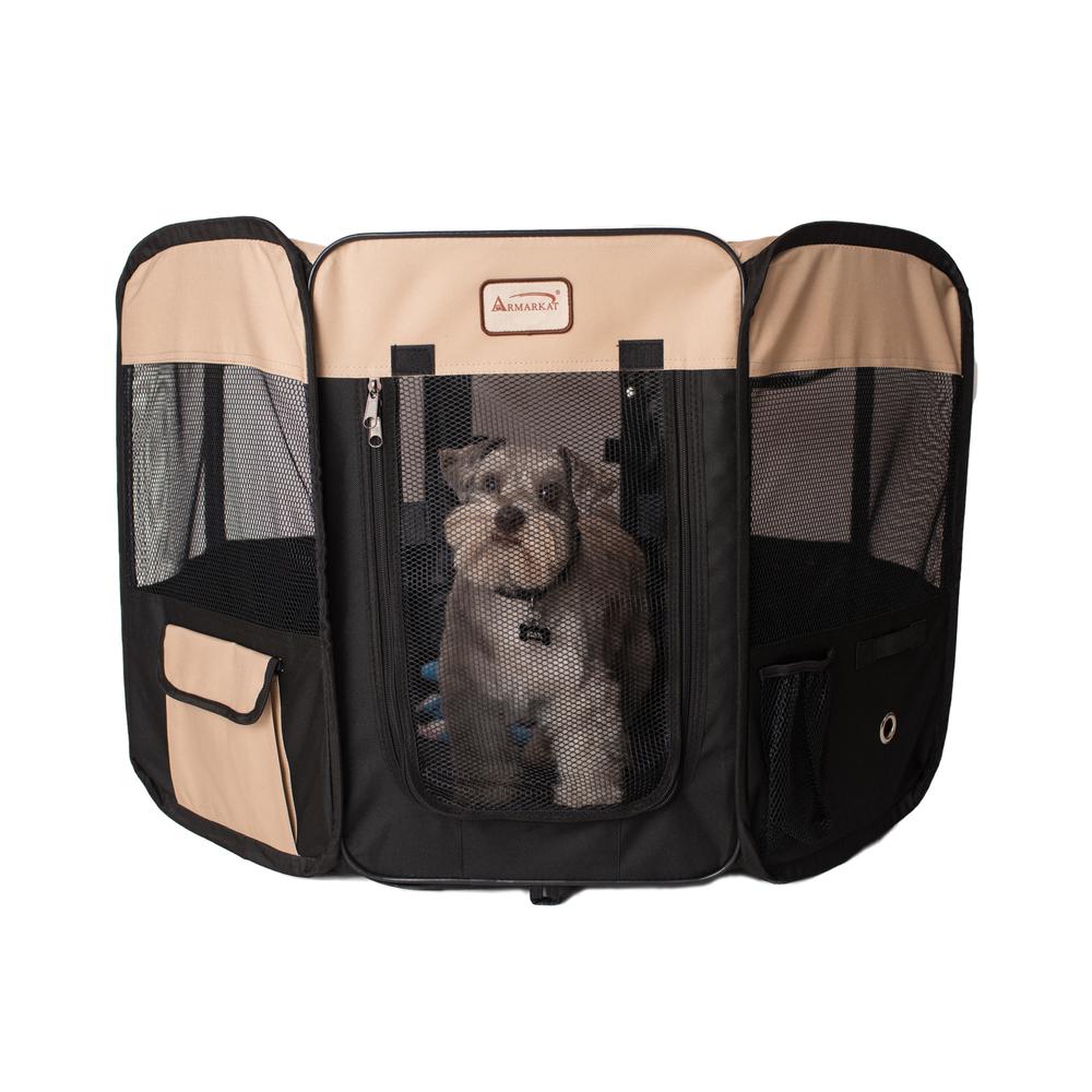 Armarkat Model PP003BGE-M Portable Pet Playpen in Black and Beige Combo. Picture 4