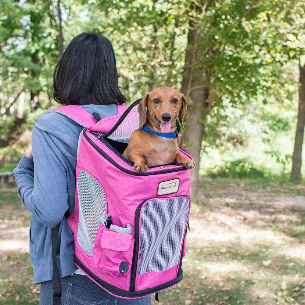 Armarkat Model PC301P Pawfect Pets Backpack Pet Carrier in Pink and Gray Combo. Picture 2
