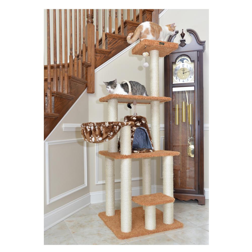 Armarkat Brown Carpet Real Wood Cat Furniture, Pressed Wood Kitty Tower, A6403. Picture 4