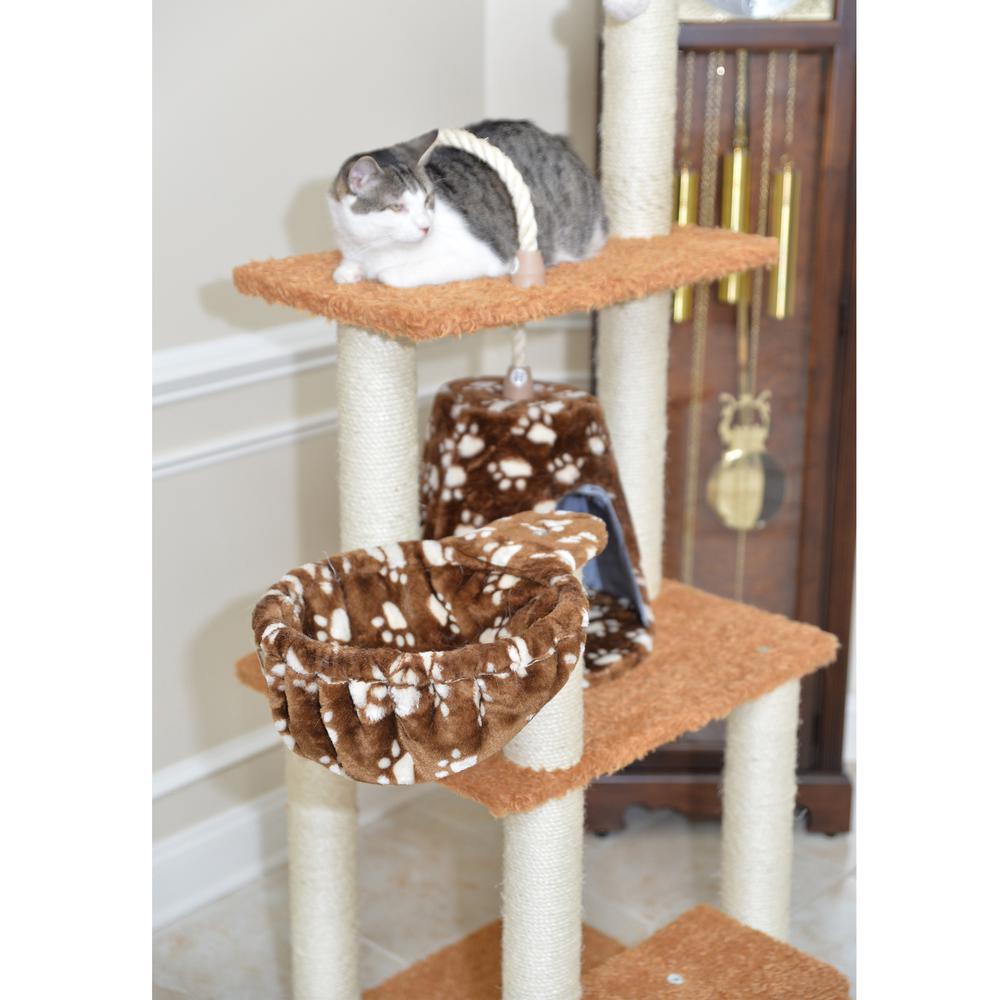 Armarkat Brown Carpet Real Wood Cat Furniture, Pressed Wood Kitty Tower, A6403. Picture 5