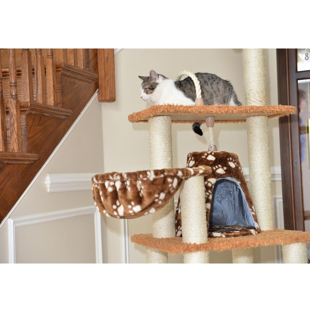 Armarkat Brown Carpet Real Wood Cat Furniture, Pressed Wood Kitty Tower, A6403. Picture 6