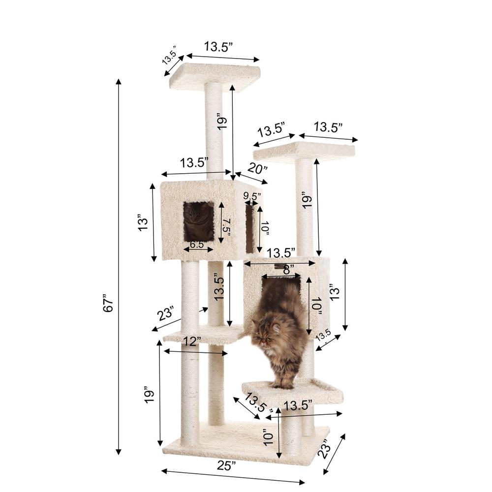 Armarkat Multi-Level Real Wood Cat Tree With Two Spacious Condos, Perches for Kittens Pets Play A6702. Picture 8