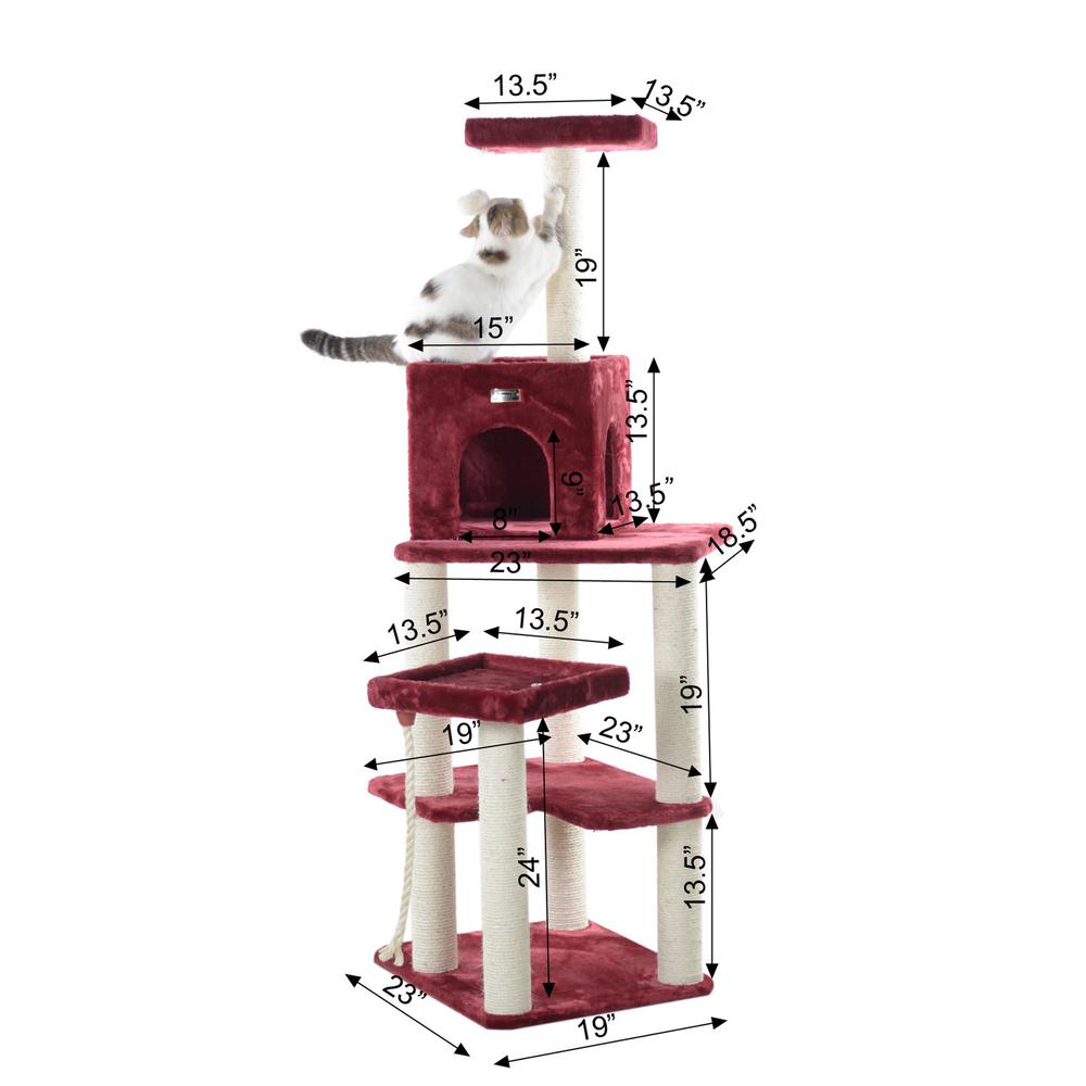 Armarkat Real Wood Cat Tower, Ultra thick Faux Fur Covered Cat Condo House A6902, Beige. Picture 17