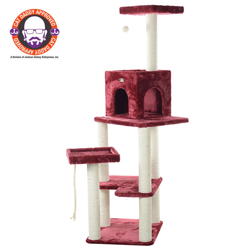 Armarkat Real Wood Cat Tower, Ultra thick Faux Fur Covered Cat Condo House A6902, Beige. Picture 1
