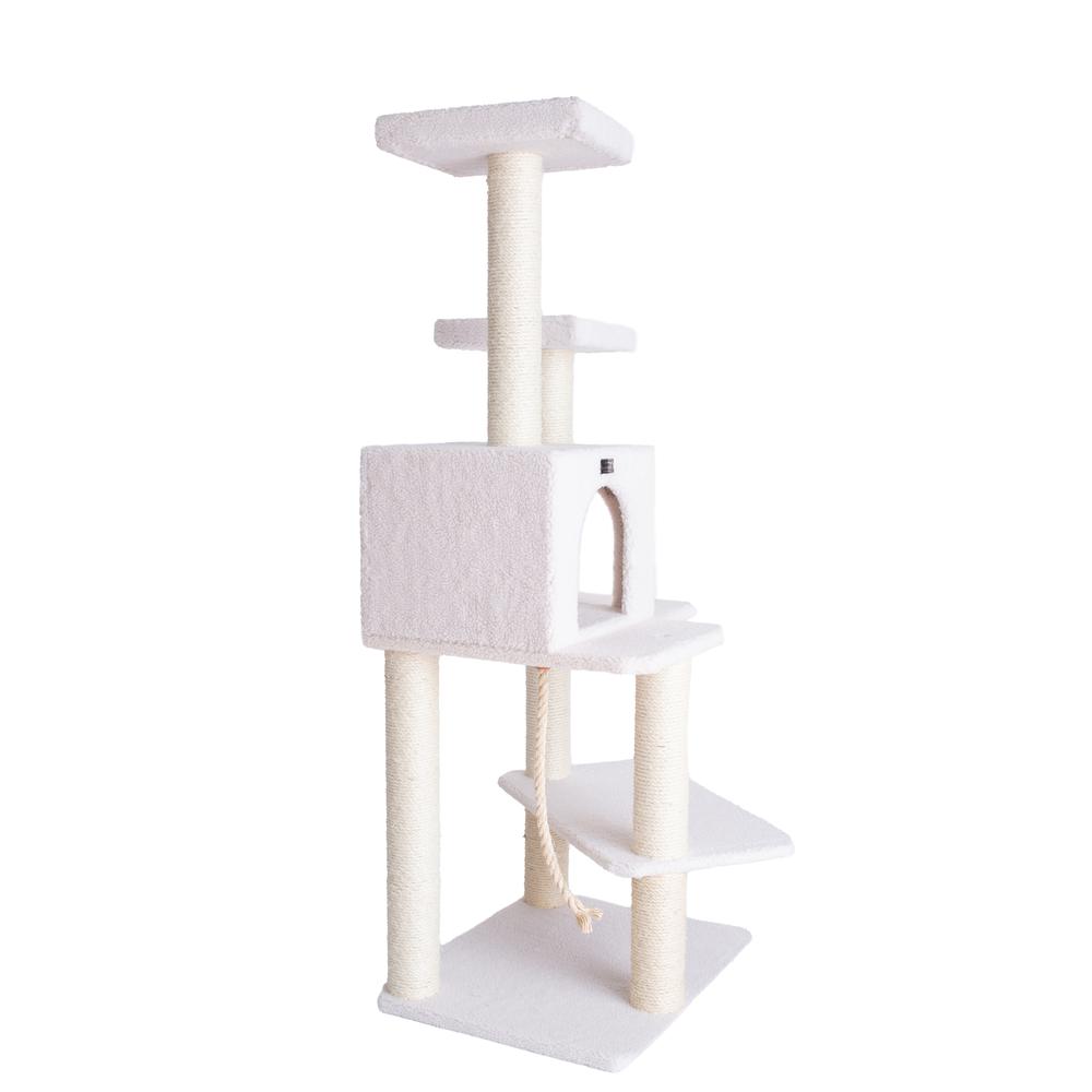 Armarkat Ivory 57" High Real Wood Cat Tree, Fleece Covered Cat Climber, B5701. Picture 11