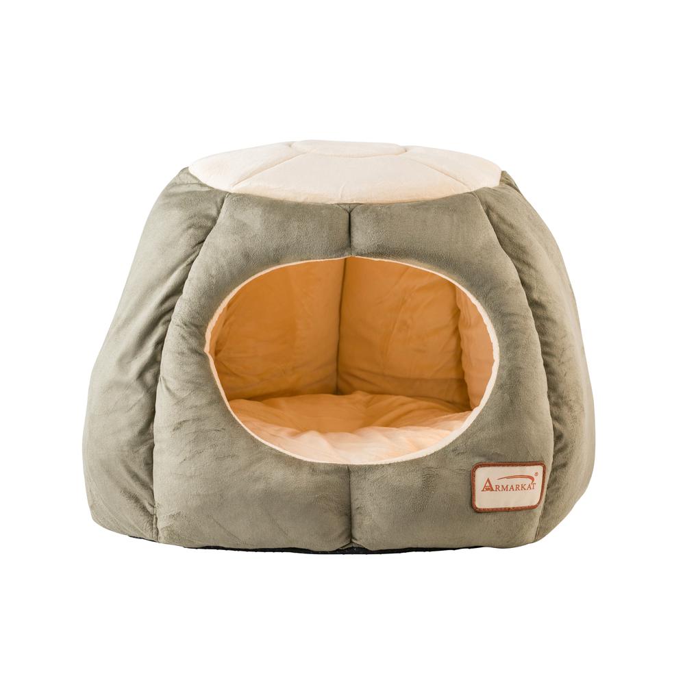 Armarkat Cat Bed Model C30HML/MH , Laurel Green and Beige. Picture 1