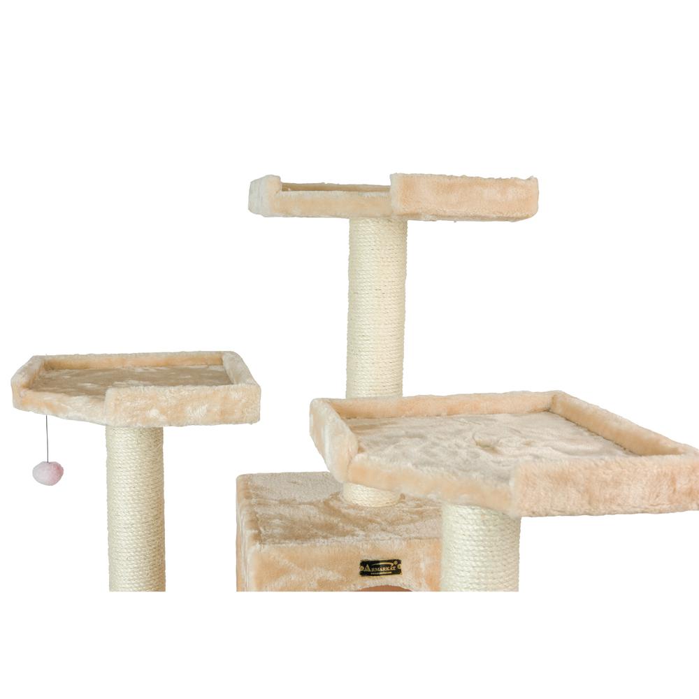 Armarkat 74" Multi-Level Real Wood Cat Tree Large Cat Play Furniture With SratchhIng Posts, Large Playforms, A7401 Beige. Picture 10