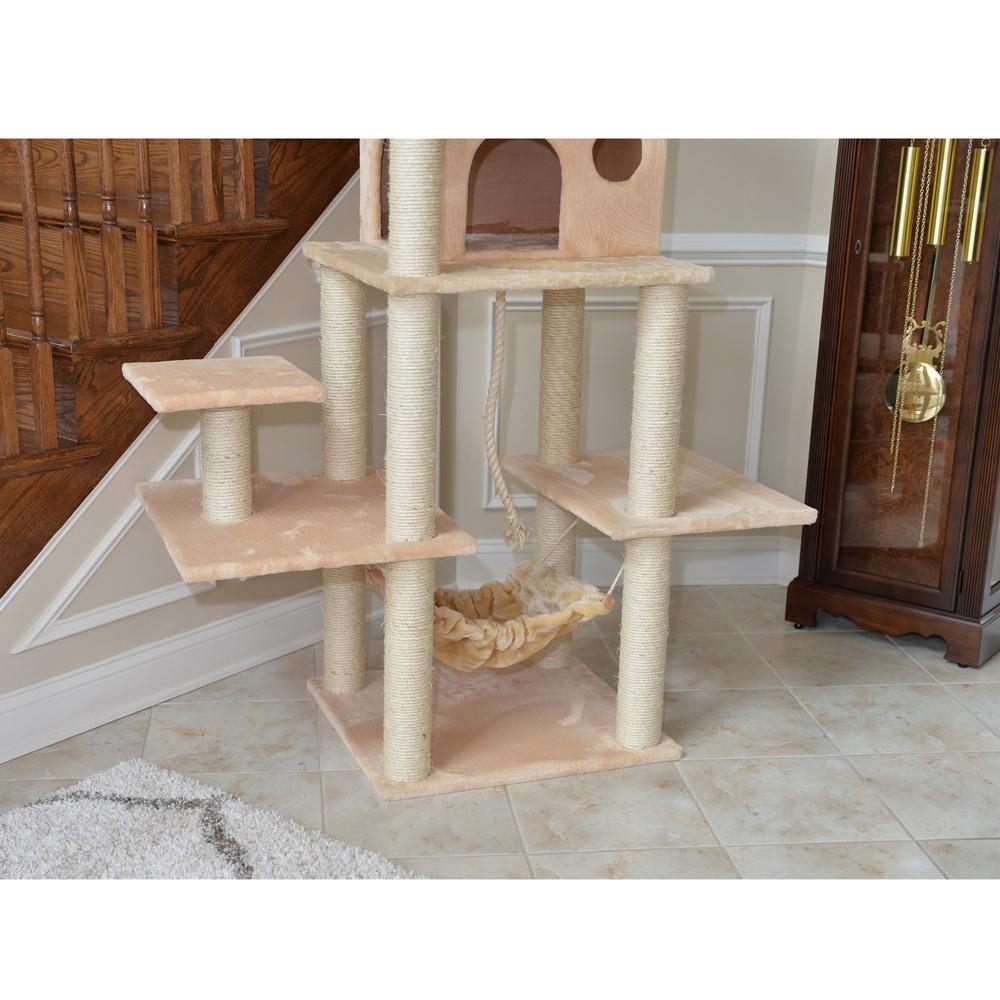 Armarkat 72" Beige Real Wood Cat Tree With Spacious Condo, SratchIng Post A7202. Picture 6