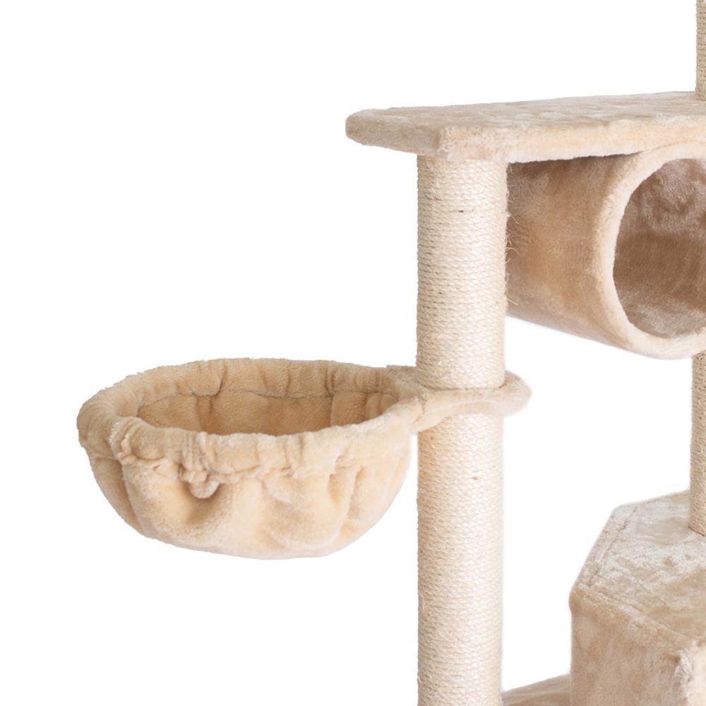Armarkat 72" H Pet Real Wood Cat Tower, Tower EntertaInment Furniture With Lounge Basket, Perch, A7204. Picture 7