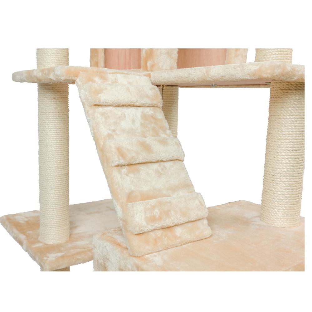 Armarkat 74" Multi-Level Real Wood Cat Tree Large Cat Play Furniture With SratchhIng Posts, Large Playforms, A7401 Beige. Picture 8