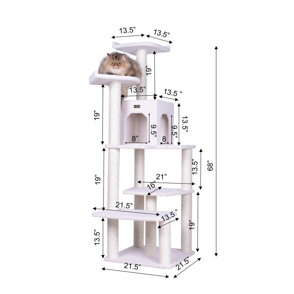 Armarkat B6802 Classic Real Wood Cat Tree In Ivory, Jackson Galaxy Approved, Six Levels With Condo and Two Perches. Picture 10