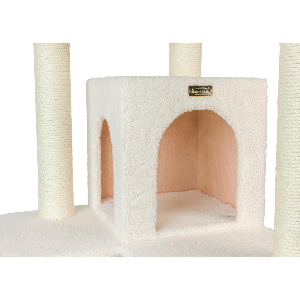 Armarkat B7701 Classic Real Wood Cat Tree In Ivory, Jackson Galaxy Approved, Multi Levels With Ramp, Three Perches, Two Condos. Picture 9