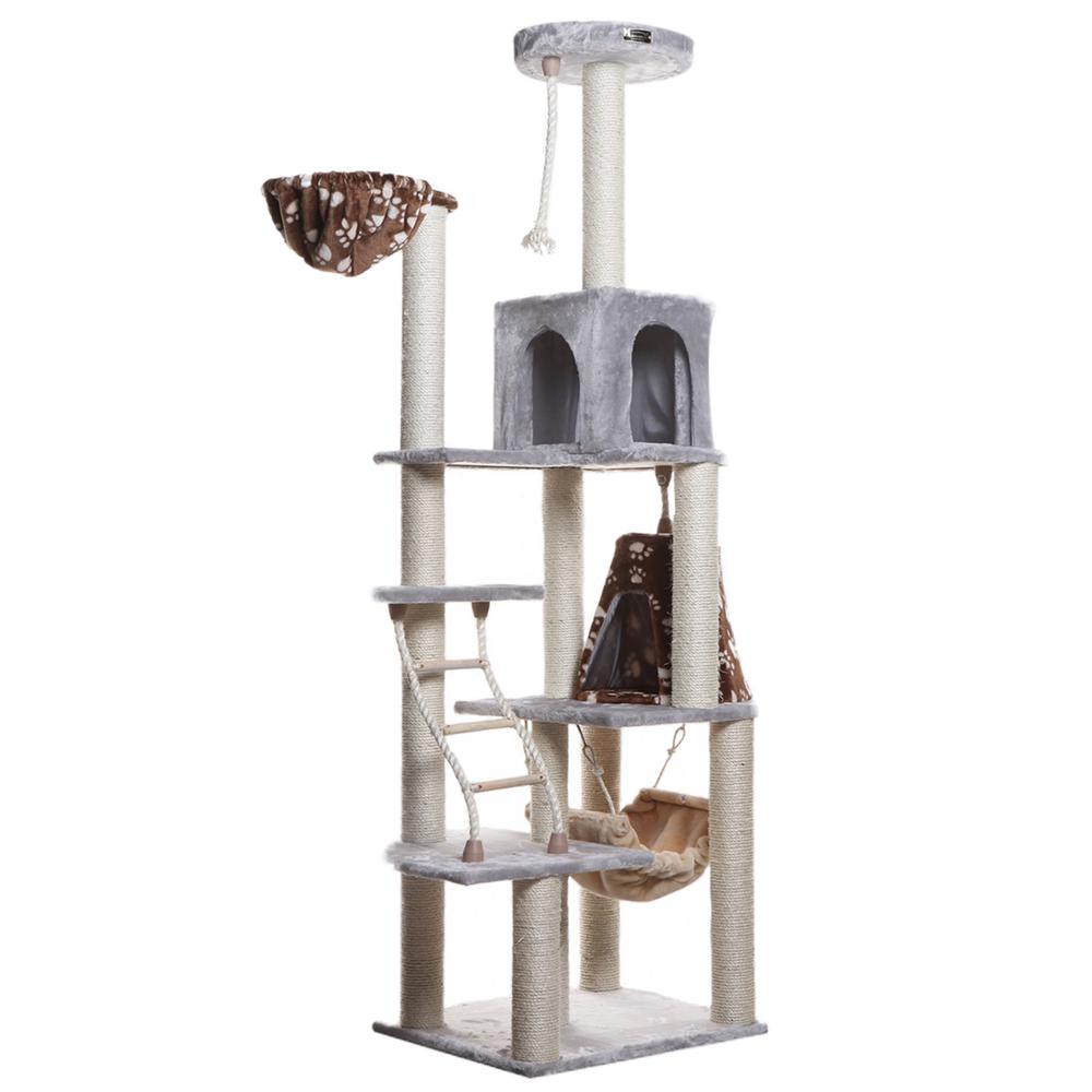 Armarkat Real Wood Cat Climber Play House, A7802 Cat furniture With Playhouse,Lounge Basket. Picture 8