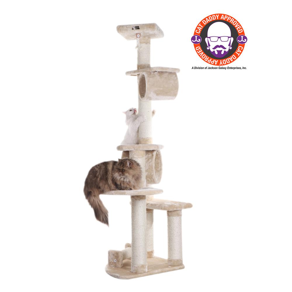 Armarkat 74 " H Press Wood Real Wood Cat Tree With Cured Sisal Posts for Scratching, A7463. Picture 1