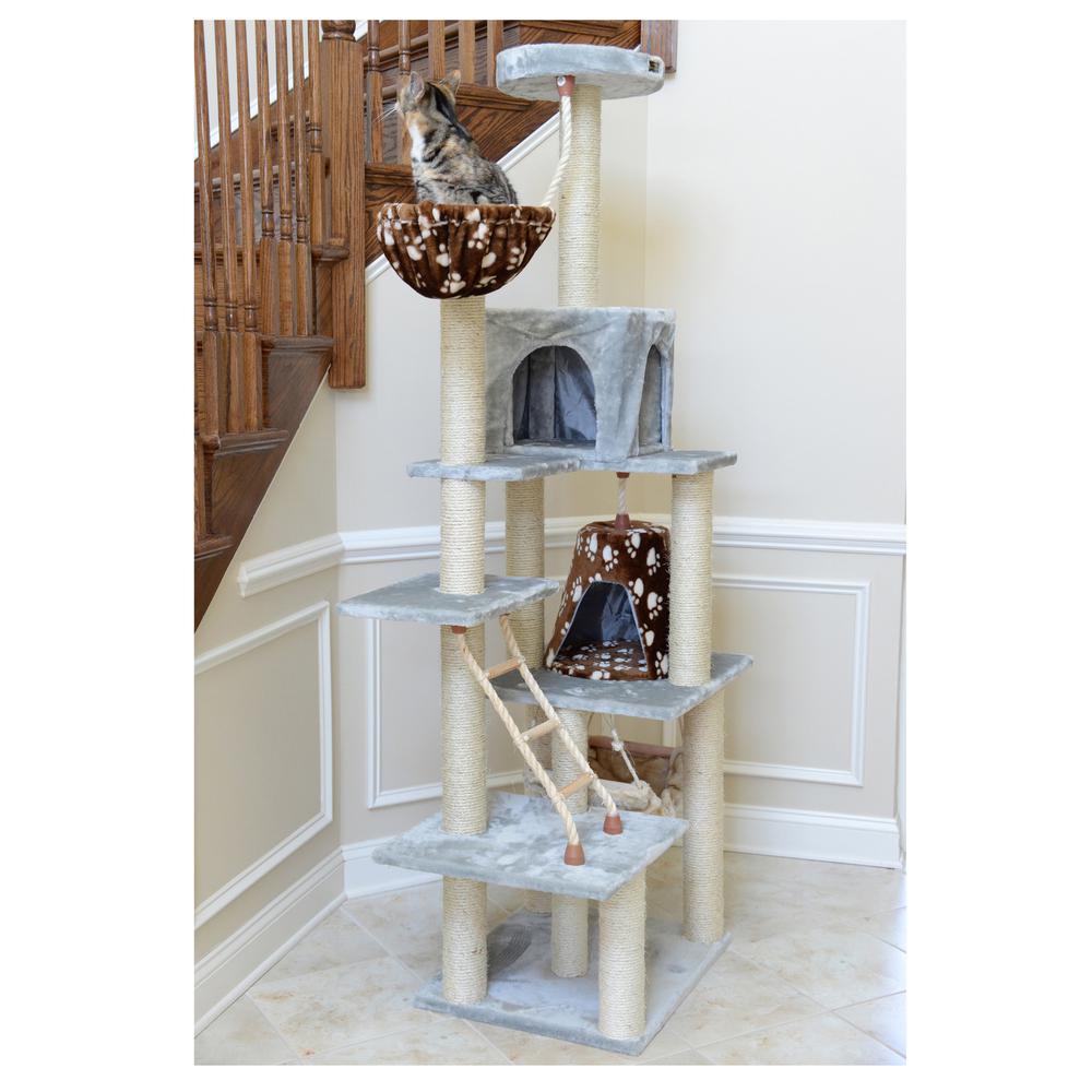 Armarkat Real Wood Cat Climber Play House, A7802 Cat furniture With Playhouse,Lounge Basket. Picture 7