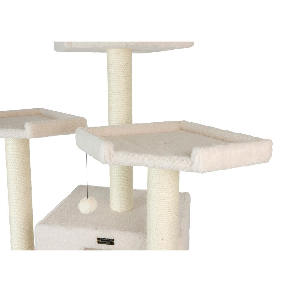 Armarkat B8201 Classic Real Wood Cat Tree In Ivory, Jackson Galaxy Approved, Multi Levels With Ramp, Three Perches, Rope Swing, Two Condos. Picture 7