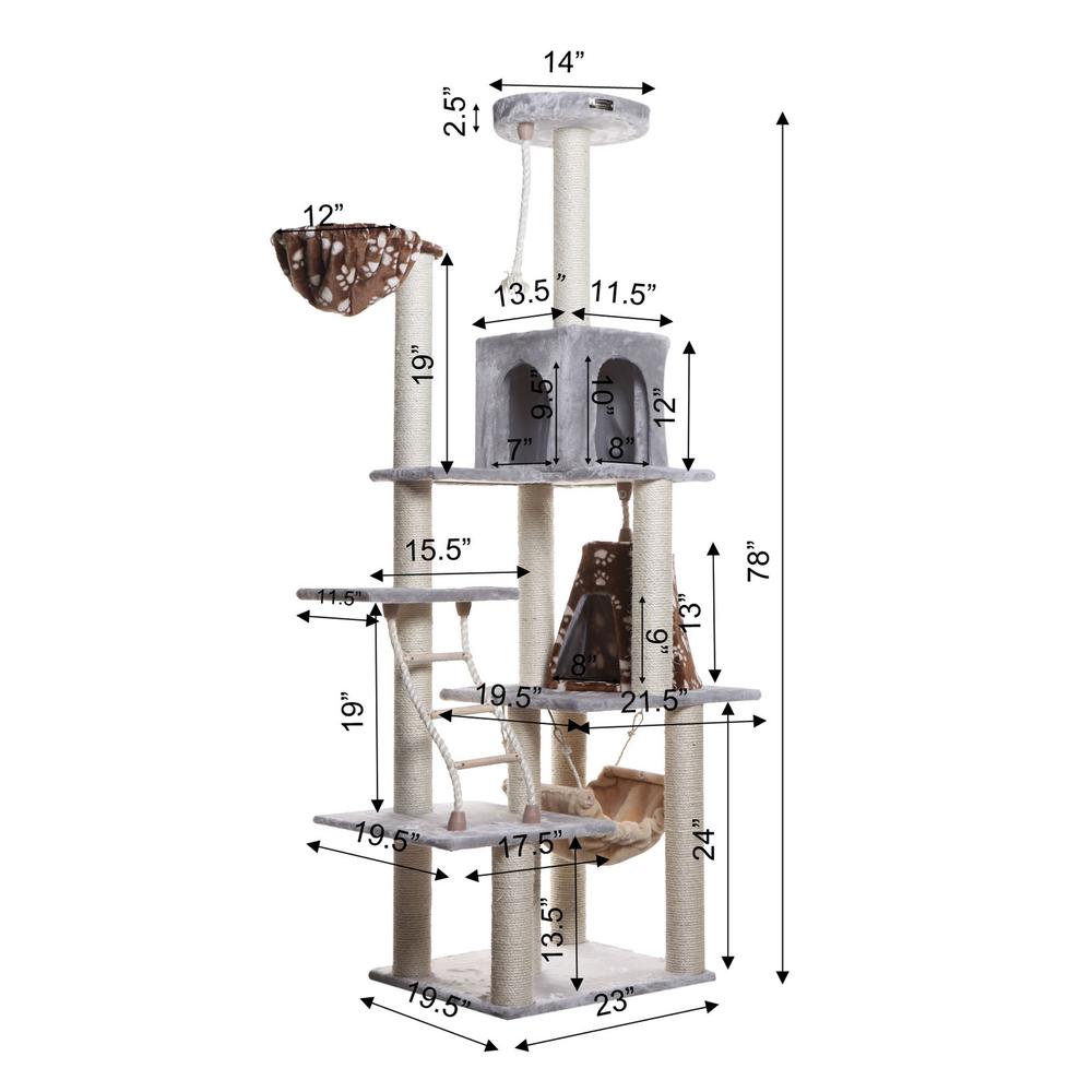 Armarkat Real Wood Cat Climber Play House, A7802 Cat furniture With Playhouse,Lounge Basket. Picture 2