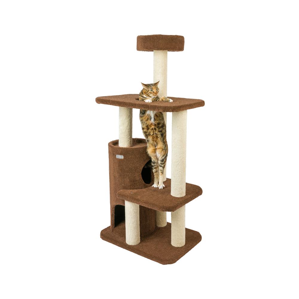 Armarkat 3-Level Carpeted Real Wood Cat Tree Condo F5602, Kitten Playhouse Climber Activity Center, Brown. Picture 11