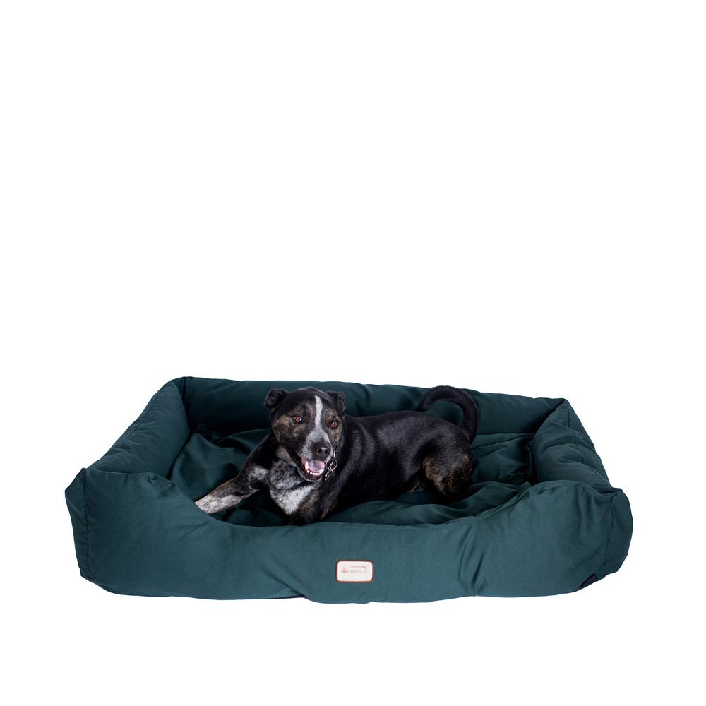 Armarkat Model D01FML-X Extra Large Laurel Green Bolstered Pet Bed. Picture 1
