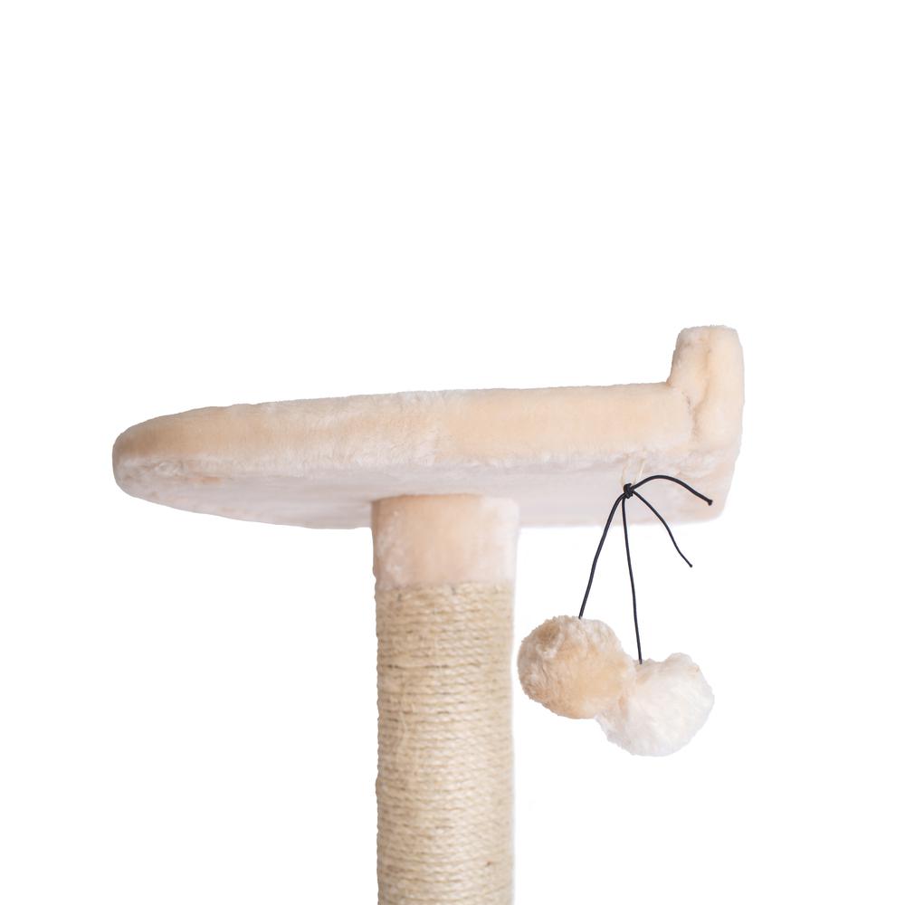 Armarkat 64" Real Wood Cat Tree With Sractch Sisal Post, Soft-side Playhouse,  A6401, Almond. Picture 10