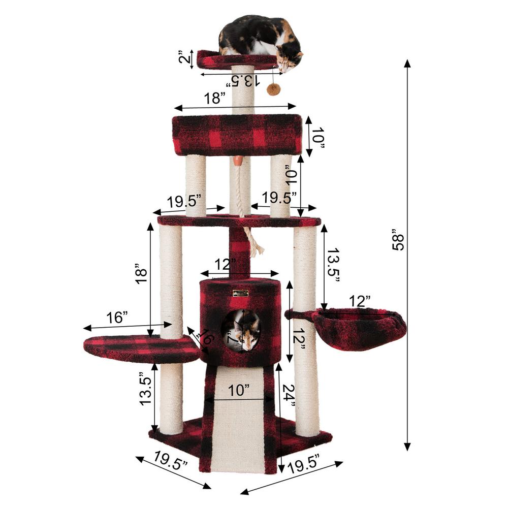 Armarkat Classic Real Wood Cat Tree Four Levels. Picture 9