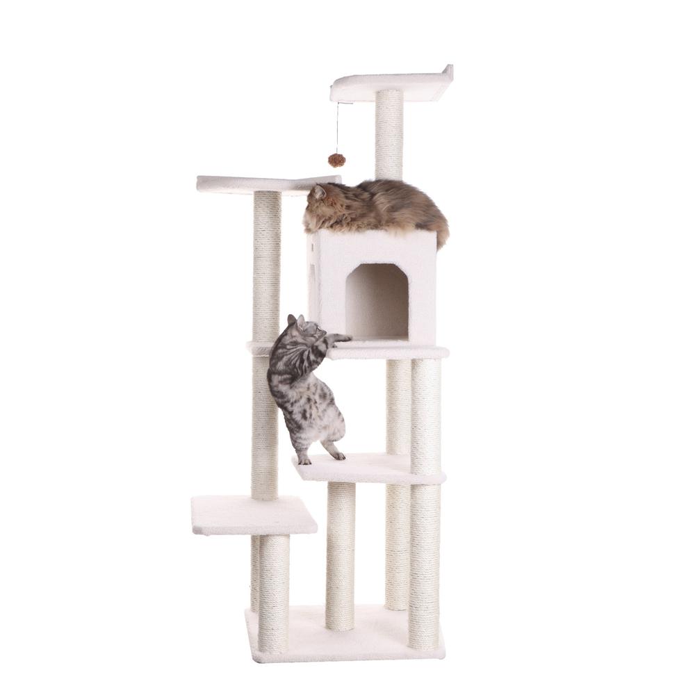 Armarkat B6802 Classic Real Wood Cat Tree In Ivory, Jackson Galaxy Approved, Six Levels With Condo and Two Perches. Picture 9