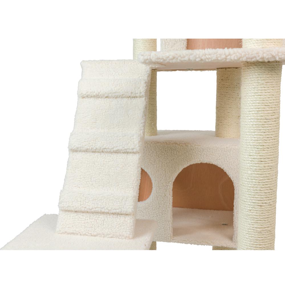 Armarkat B7701 Classic Real Wood Cat Tree In Ivory, Jackson Galaxy Approved, Multi Levels With Ramp, Three Perches, Two Condos. Picture 8