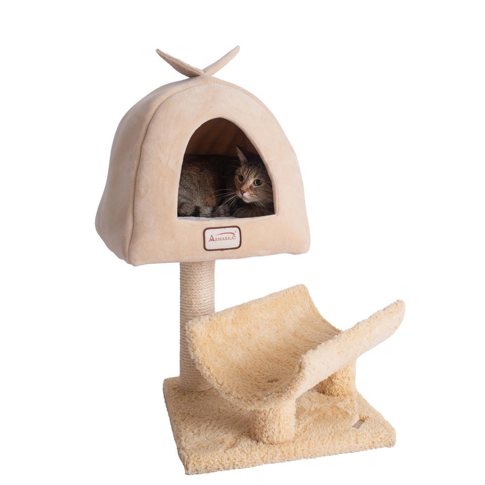 Armarkat X3007 Real Wood Cat Condo, Cat Scratching Post With Plush Condo, Cuddle. Picture 10