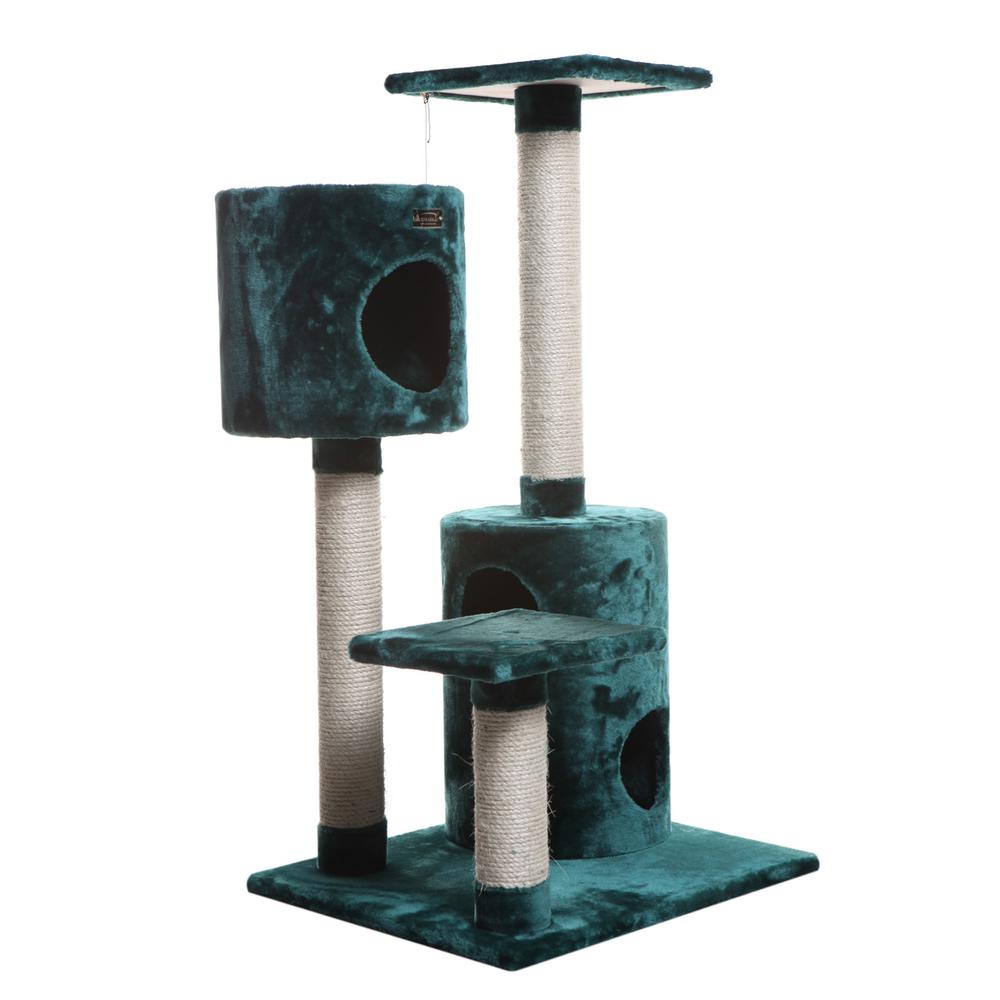 Armarkat Real Wood Cat Tree Condo House With 2 Private Condos 43" Green A4301. Picture 8