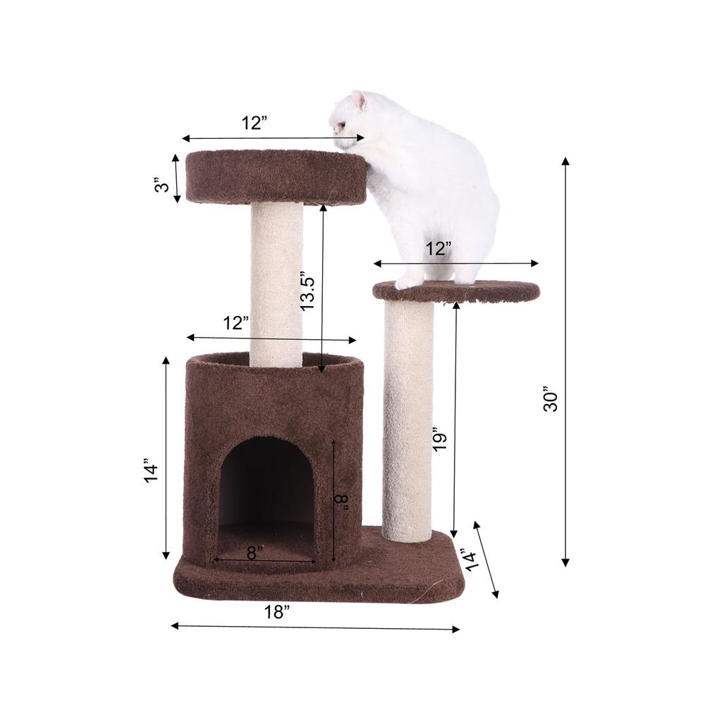 Armarkat F3005 Carpeted Real Wood Cat Tree Condo, Kitten Activity Tree, Brown. Picture 8