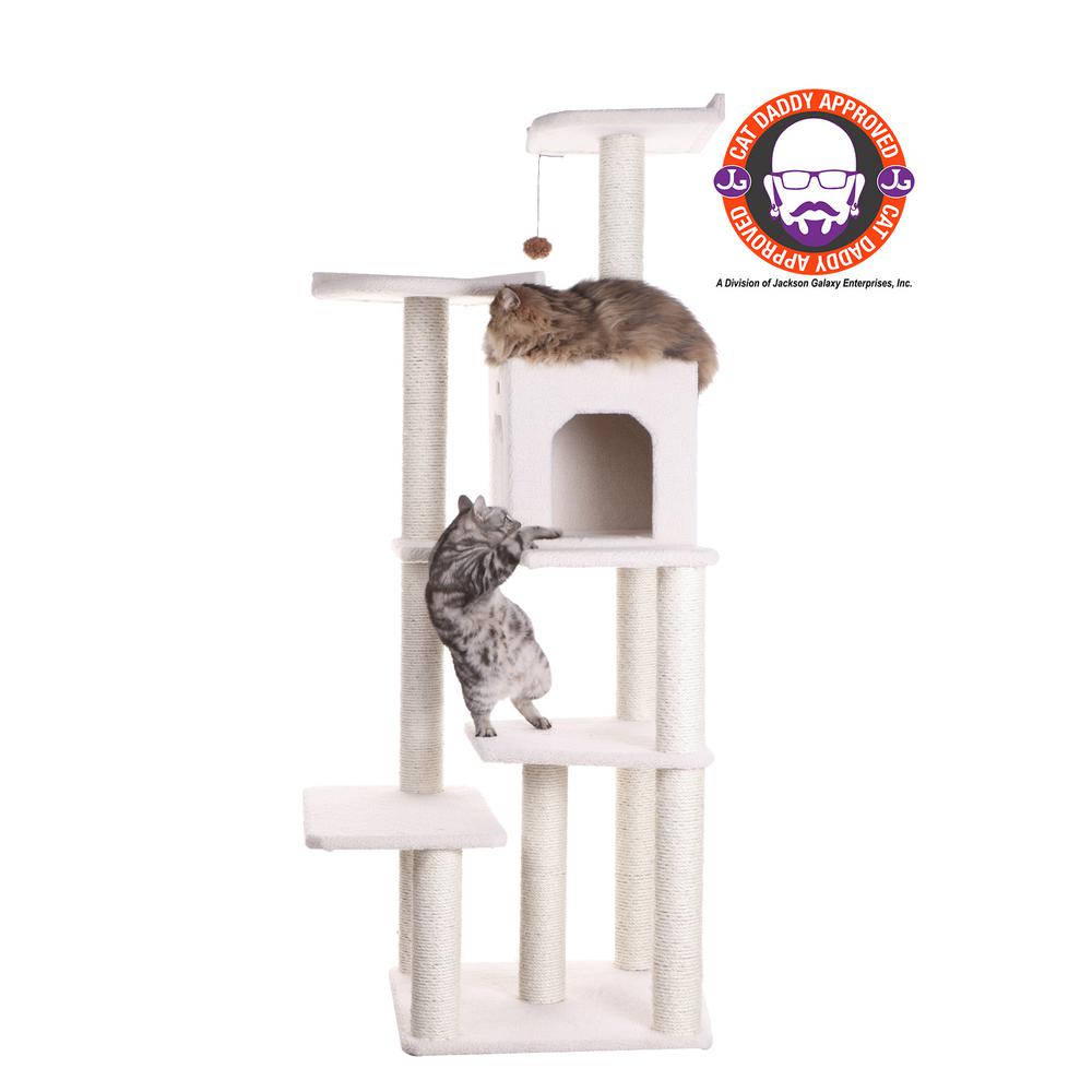 Armarkat B6802 Classic Real Wood Cat Tree In Ivory, Jackson Galaxy Approved, Six Levels With Condo and Two Perches. Picture 1